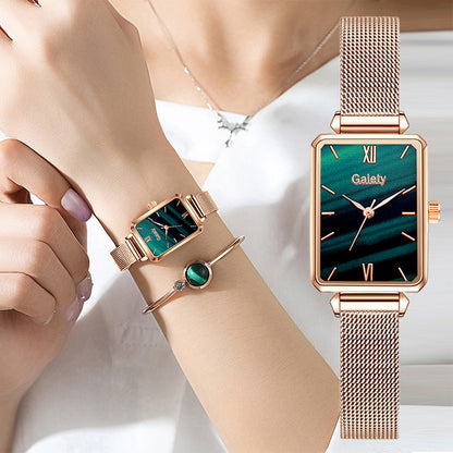 Square Quartz Watch & Optional Complimentary Bangle