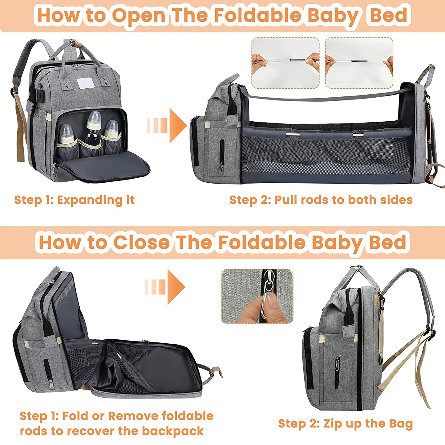 Portable Baby Bed/Diaper Bag