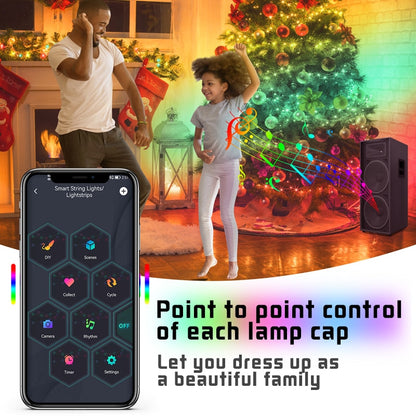 String Lights - USB App Control 16 mil Colors, 4 Lighting Modes, Synced with Music!