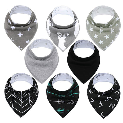 Sets of 8 Soft Baby Bibs (various colors & patterns)