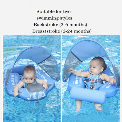 Non-inflatable Baby Float with Sun Canopy