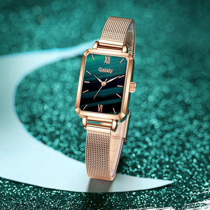 Square Quartz Watch & Optional Complimentary Bangle