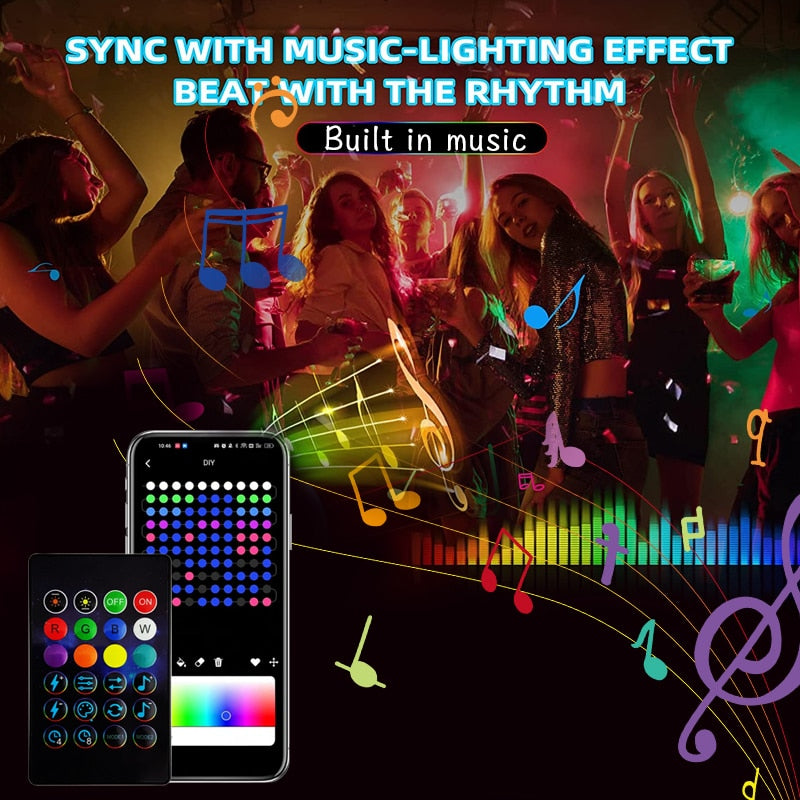 String Lights - USB App Control 16 mil Colors, 4 Lighting Modes, Synced with Music!